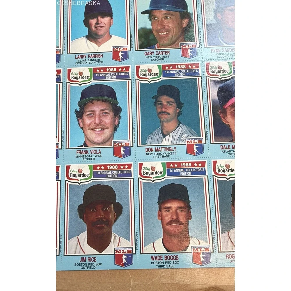 Chef Boyardee 1988 Baseball Uncut Sheet 24 Card Complete Set Ripken McGwire HOF
